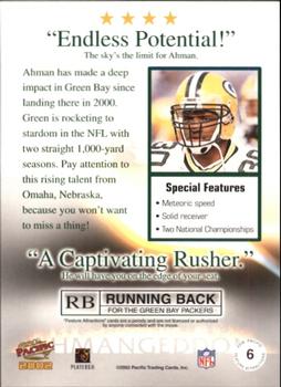 2002 Pacific - Feature Attractions #6 Ahman Green Back