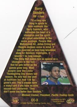 1996 Pacific - Cramer's Choice Awards #CC3 Barry Sanders Back