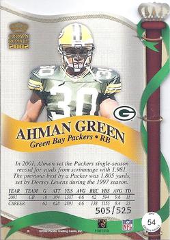 2002 Pacific Crown Royale - Red #54 Ahman Green Back