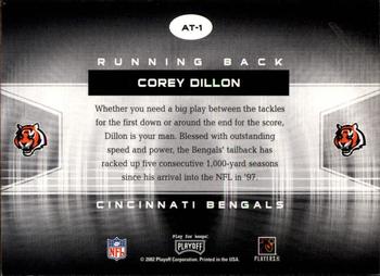 2002 Playoff Contenders - All-Time Contenders #AT-1 Corey Dillon Back