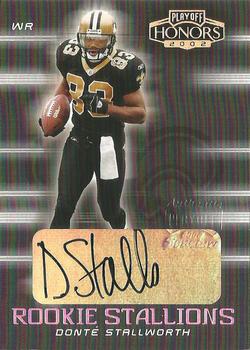 2002 Playoff Honors - Rookie Stallions Autographs #RS-16 Donte Stallworth Front