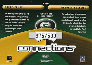 2002 Playoff Prestige - Connections Jerseys #C-10 Brett Favre / Antonio Freeman Back