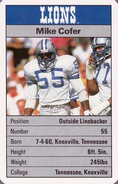 1987 Ace Fact Pack Detroit Lions #NNO Michael Cofer Front