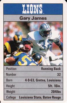 1987 Ace Fact Pack Detroit Lions #NNO Garry James Front
