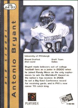 2002 Press Pass JE - Old School #OS24 Antonio Bryant Back