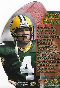 1996 Pacific Invincible - Kick-Starters #KS-6 Brett Favre Back