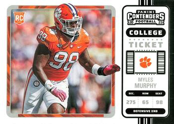 2023 Panini Chronicles Draft Picks - Contenders College Ticket #22 Myles Murphy Front