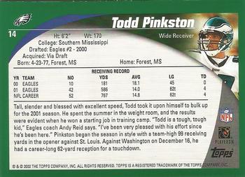 2002 Topps - Topps Collection #14 Todd Pinkston Back