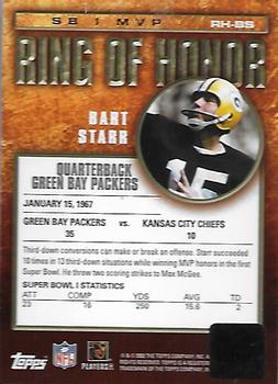 2002 Topps - Ring of Honor Autographs #RH-BS Bart Starr Back