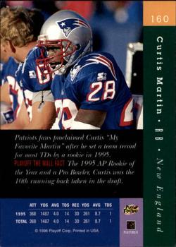 1996 Playoff Absolute #160 Curtis Martin Back