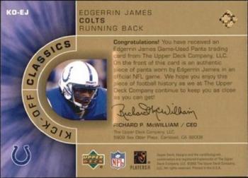 2002 Upper Deck - Kick-Off Classics Gold #KO-EJ Edgerrin James Back