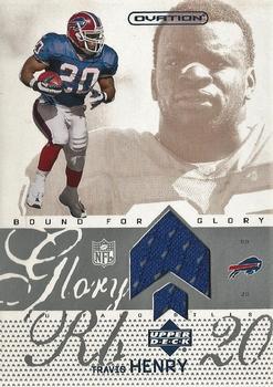 2002 Upper Deck Ovation - Bound for Glory Jerseys #BG-TH Travis Henry Front