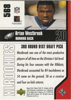 2002 Upper Deck XL - Holofoil #568 Brian Westbrook Back