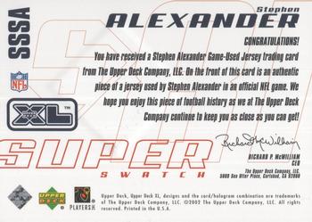 2002 Upper Deck XL - Super Swatch Jerseys #SSSA Stephen Alexander Back