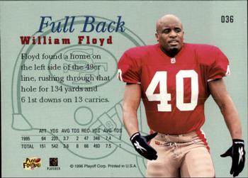 1996 Playoff Prime #036 William Floyd Back