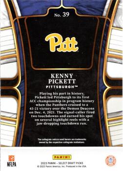 2023 Panini Select Draft Picks - Blue Retail #39 Kenny Pickett Back