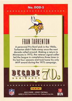 2023 Panini Legacy - Decade of Dominance #DOD-5 Fran Tarkenton Back