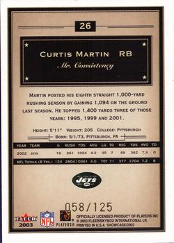 2003 Fleer Showcase - Legacy #26 Curtis Martin Back