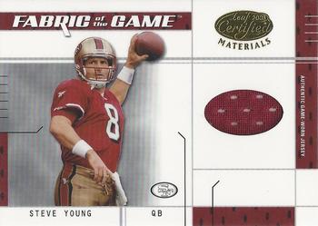 2003 Leaf Certified Materials - Fabric of the Game #FG-55 Steve Young Front