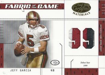 2003 Leaf Certified Materials - Fabric of the Game #FG-82 Jeff Garcia Front