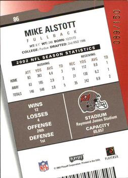 2003 Playoff Contenders - Playoff Ticket #86 Mike Alstott Back