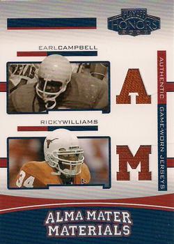 2003 Playoff Honors - Alma Mater Materials #AM-32 Earl Campbell / Ricky Williams Front