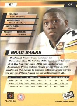 2003 Press Pass - Gold Zone #G1 Brad Banks Back