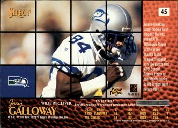 1996 Select #45 Joey Galloway Back