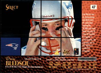 1996 Select #47 Drew Bledsoe Back