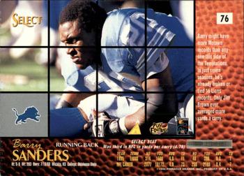 1996 Select #76 Barry Sanders Back