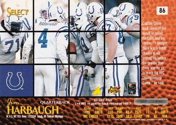 1996 Select #86 Jim Harbaugh Back