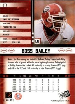 2003 Press Pass JE - Tin #CT1 Boss Bailey Back