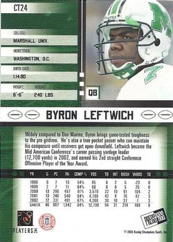 2003 Press Pass JE - Tin #CT24 Byron Leftwich Back