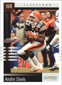 2003 Score - Scorecard #26 Andre Davis Front