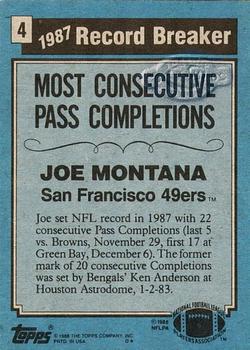 2003 Topps - Fan Favorite Vintage Buybacks #38 Joe Montana Back