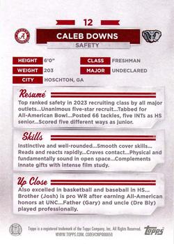 2023 Bowman University Alabama Crimson Tide #12 Caleb Downs Back