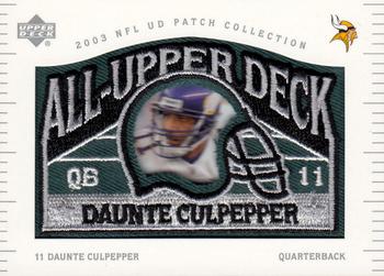 2003 UD Patch Collection - All Upper Deck Patches #UD-8 Daunte Culpepper Front