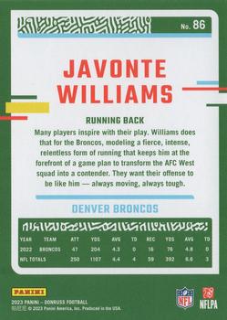 2023 Donruss #86 Javonte Williams Back