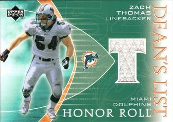 2003 Upper Deck Honor Roll - Dean's List #DL-ZT Zach Thomas Front