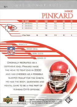 2003 Upper Deck Honor Roll - Silver #51 Mike Pinkard Back