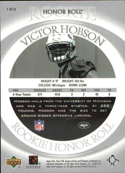 2003 Upper Deck Honor Roll - Silver #183 Victor Hobson Back