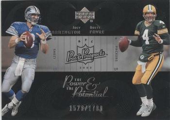 2003 Upper Deck Pros & Prospects - The Power and the Potential #PP2 Joey Harrington / Brett Favre Front
