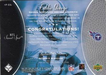 2003 Upper Deck Sweet Spot - Classics #P-EG Eddie George Back