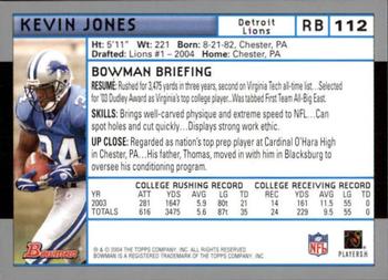 2004 Bowman - First Edition #112 Kevin Jones Back