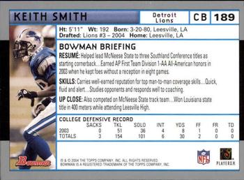 2004 Bowman - First Edition #189 Keith Smith Back