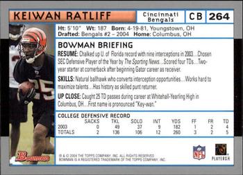 2004 Bowman - First Edition #264 Keiwan Ratliff Back
