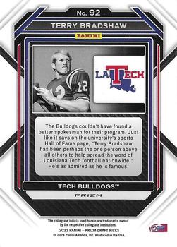 2023 Panini Prizm Draft Picks - Prizms Red Ice #92 Terry Bradshaw Back