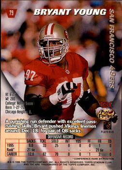 1996 Stadium Club #79 Bryant Young Back