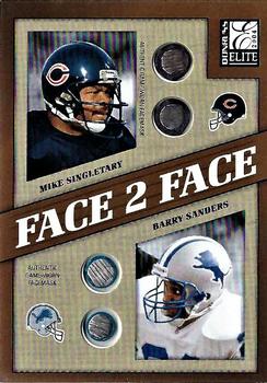 2004 Donruss Elite - Face to Face Face Masks #FF-9 Barry Sanders / Mike Singletary Front