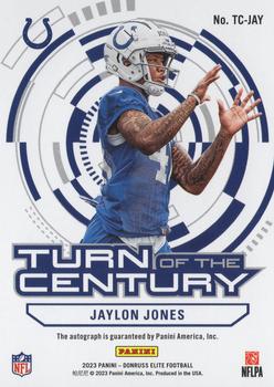 2023 Donruss Elite - Turn of the Century Autographs #TC-JAY Jaylon Jones Back